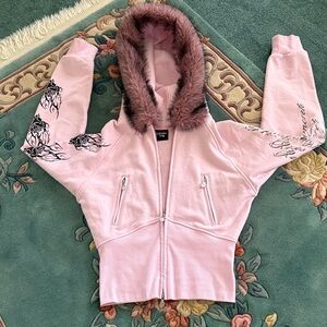 Civil Regime Deadly Alliance Angel Cropped Faux Fur Hoodie